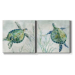 " Seaglass Turtle I " 2 - Pieces - Image 7