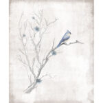 " Simple Sketched Tree With Blue Bird " - Image 2