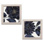 " Stunning Navy Blue And Gold Flower " by Daphne Brissonnet 2 - Pieces - Image 7