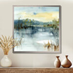 " Summer Lake Landscape Illustration " - Image 2