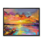" Sunset Painting With Colorful Reflections I " by Designart - Image 3
