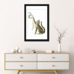 " Tabby Cat And Toilet Paper " by Alexey Dmitrievich Shmyrov Painting Print