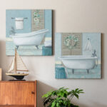 " Teal Bath I " 2 - Pieces - Image 5