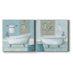 " Teal Bath I " 2 - Pieces - Image 7