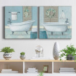 " Teal Bath I " 2 - Pieces