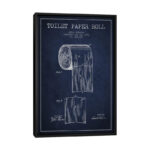 " Toilet Paper Navy Blue Patent Blueprint " by Aged Pixel - Image 4