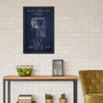 " Toilet Paper Navy Blue Patent Blueprint " by Aged Pixel - Image 6