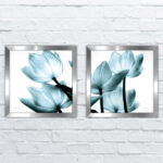 " Translucent Tulips II Sq Aqua Crop " by Debra Van Swearingen 2 - Pieces - Image 4