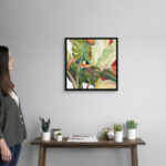" Tropical Lush Garden Square I " by Marie Elaine Cusson Painting Print - Image 3