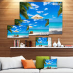 " Turquoise Beach With Chairs " - Image 5