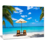 " Turquoise Beach With Chairs " - Image 6