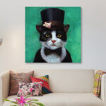 " Tuxedo Cat " Painting Print - Image 5