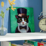 " Tuxedo Cat " Painting Print