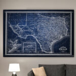 " Vintage Map Texas "