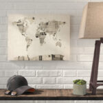 " Vintage Postcard World Map " by Michael Tompsett