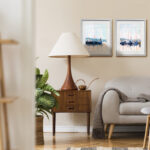 " Watercolor Boat Club I " 2 - Pieces - Image 3