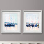 " Watercolor Boat Club I " 2 - Pieces - Image 7