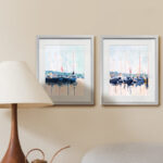 " Watercolor Boat Club I " 2 - Pieces - Image 2