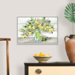 " Watercolor Lemons In Mason Jar Landscape " by Tre Sorelle Studios