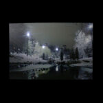 23.5" LED Lighted Nighttime City Park Winter Scene Canvas Wall Art - Image 2