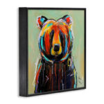 Abstract Colorful Painted Black Bear' Graphic Art Print - Image 2
