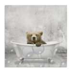 Baby Bear Bath Time Cute Animal' - Graphic Art Print