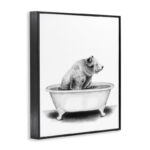 Bear in a Tub Funny Animal Bathroom' by Rachel Neiman - Drawing Print - Image 2