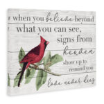 Believe Love Never Dies Inspirational Cardinal Bird Word Design' by Daphne Polselli Graphic Art Print - Image 2