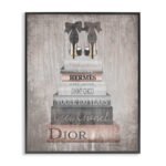 Book Stack Heels Metallic Pink' Graphic Art Print