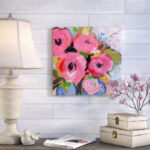 Bouquet in Pink' Painting Print on Wrapped Canvas