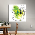 Citron Petals' by Jan Weiss, Green Floral Abstract Fine Art Gallery Canvas Print - Image 5