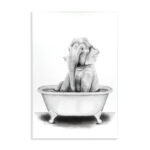 Elephant in a Tub Funny Animal Bathroom' by Rachel Neiman - Drawing Print