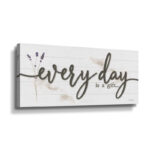 Everyday is a Gift' by Susie Boyer, Lavender Flowers with Inspirational Quote Canvas Textural Wall Art - Image 8