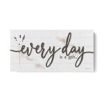 Everyday is a Gift' by Susie Boyer, Lavender Flowers with Inspirational Quote Canvas Textural Wall Art - Image 2