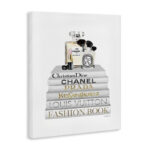 Fashion Designer Makeup Bookstack White Gold' Textual Art - Image 2