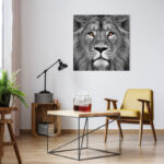 King of the Jungle Lion' Glass Wall Art - Image 5