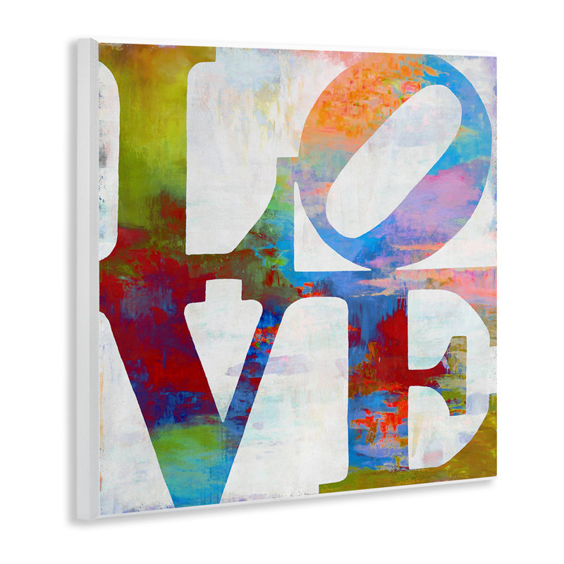 Love Painted Textured Rainbow Typography' Graphic Art Print - Image 2