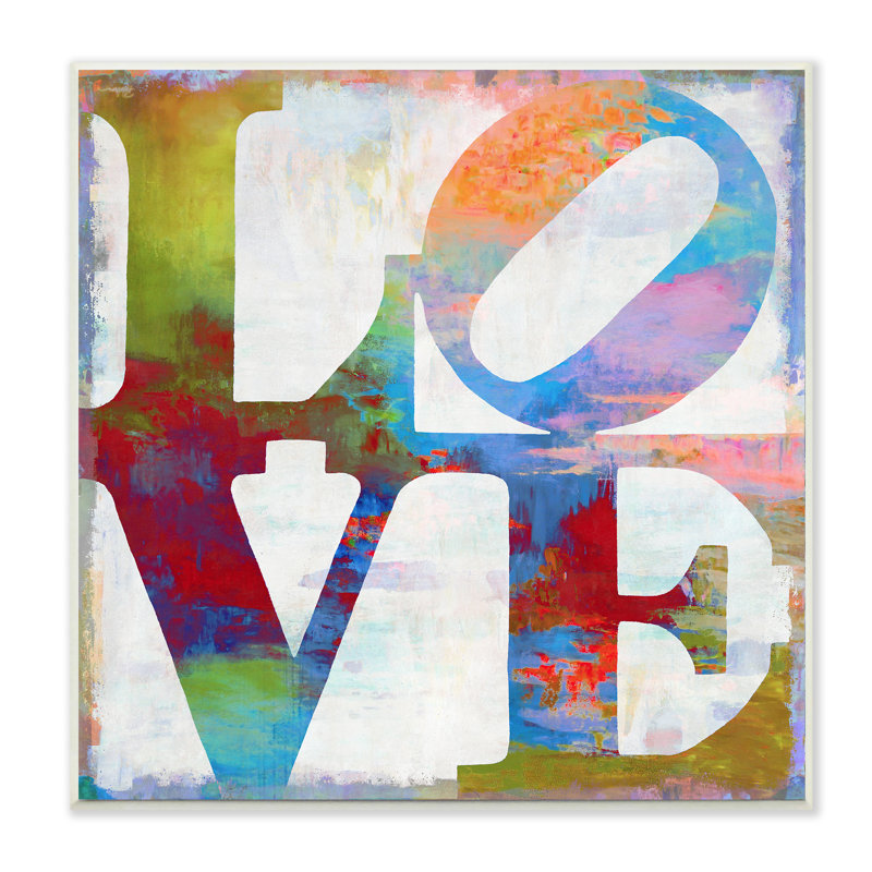 Love Painted Textured Rainbow Typography' Graphic Art Print - Image 7
