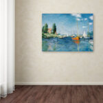 Red Boats at Argenteuil' by Claude Monet Print on Wrapped Canvas - Image 6