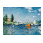 Red Boats at Argenteuil' by Claude Monet Print on Wrapped Canvas