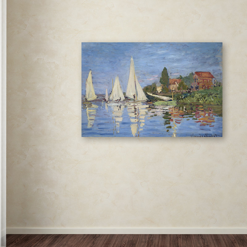 Regatta at Argenteui' by Claude Monet Wrapped Canvas Print on Canvas - Image 6