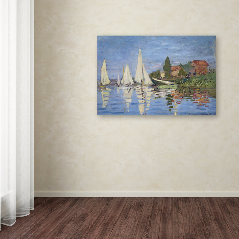 Regatta at Argenteui' by Claude Monet Wrapped Canvas Print on Canvas - Image 7