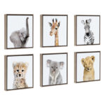 Safari Animals' by Amy Peterson - Floater Frame Graphic Art Print on Canvas