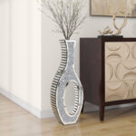 30"Crystal Glass Floor Vase Crushed Diamond Inlay Home Decor - Image 7