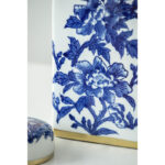 5.5x5.5x10.5" Blue and White Porcelain Lidded Jar - Image 4