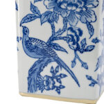 5.5x5.5x10.5" Blue and White Porcelain Lidded Jar - Image 7