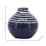 5" Striped Round Stoneware Ceramic Decorative Vase for Home & Office Decor - Image 3