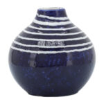 5" Striped Round Stoneware Ceramic Decorative Vase for Home & Office Decor - Image 4