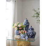 5'' Porcelain Ginger Jar with Blue and White Floral Design, Traditional Lidded Jar for Tabletop, Mantel, Storage, or Centerpiece Display - Image 5