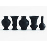 5 Piece Mini Chinoise Vase Set-Matte Black - Image 2